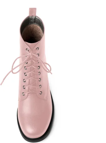 Miniatura 38 de ROSERWISH Botas altas de tacón bajo y grueso para mujer, con cordones, cómodas, modernas, con puntera redonda, de 2.5 pulgadas