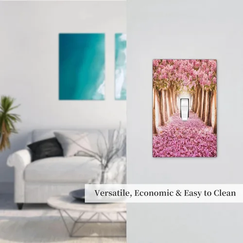 Miniatura 749 de Cubiertas de placa de pared de 3 gang con interruptor de luz de triple palanca, en negro y dorado con esplendor de oro rosa, estampado floral