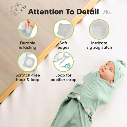 Miniatura 8 de KeaBabies Paquete de 3 mantas envolventes para recién nacidos, niñas, niños con gorros - Sacos de dormir suaves y orgánicos para bebés, juego