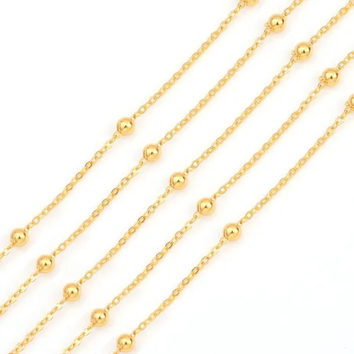 Miniatura 5 de Beadia - Cadenas ovales bañadas en oro de 18 quilates de 5 mm y 1 metro para la fabricación de joyas Cadena ovalada O