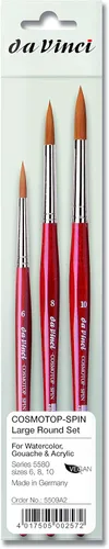 Miniatura 11 de Juego de Pinceles de Pintura de Acuarela Da Vinci, Pinceles CosmoTop Spin, Fibras Sintéticas Avanzadas de Múltiples Diámetros - Redondo 0 y 6, Plano