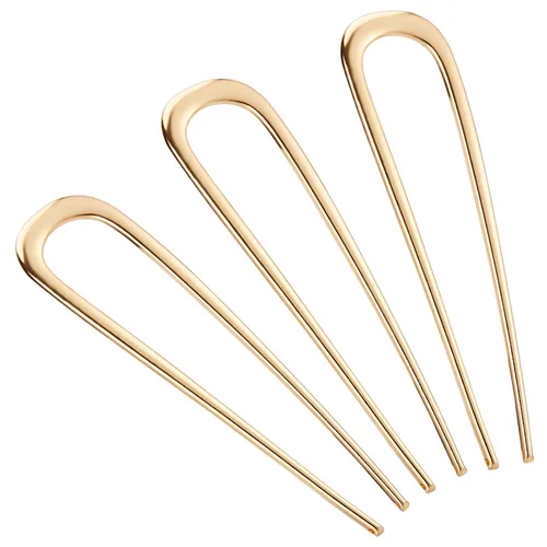Miniatura 9 de Horquillas francesas de metal de 3 piezas para mujeres, elegantes giros franceses, moños y peinados sin dañar el cabello, horquilla francesa