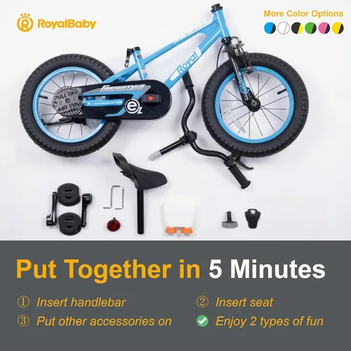 Miniatura 5 de RoyalBaby EZ Kids Bike 12 14 16 18 20 Inch Balance Pedal 2-in-1 Training Bicycle Boys Girls Ages 3 to 12 Years Easy Learn for Beginners