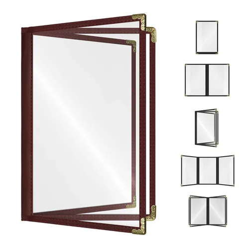 Miniatura 39 de Goodsmart - Fundas para menú de restaurante, paquete de 25 unidades, color negro, 2 vistas, soportes para menú de carga superior, cubiertas