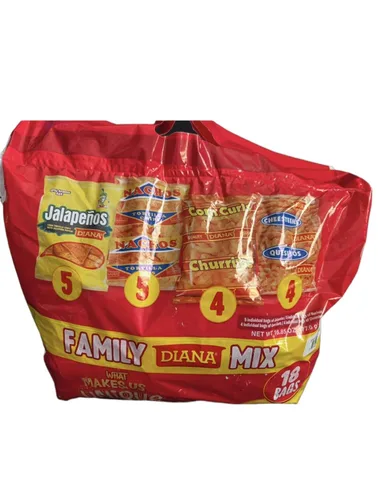 Miniatura 3 de DIANA MIX JALAPEÑOS NACHOS CHURRITOS Y QUESITOS PROCDUCRO SALVADOREÑO 18BOLSAS