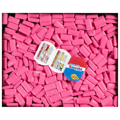 Miniatura 4 de Bazooka Chicle de goma de mascar sin azúcar, goma de mascar a granel en bolsa resellable, 120 unidades en sabor rosa original, a granel sin azúcar