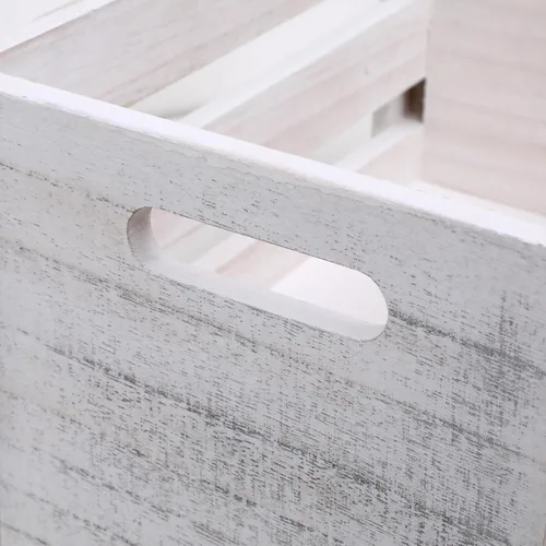 Miniatura 6 de Juego de 3 cajas de madera anidables, pequeñas cajas de almacenamiento de madera rústica con asas, contenedores organizadores compactos apilables