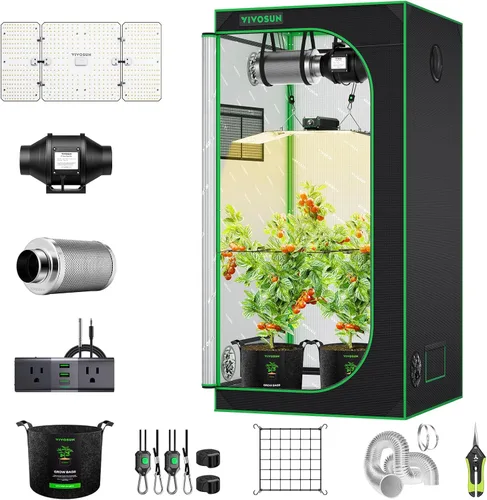 Miniatura 11 de VIVOSUN - Kit de tienda de cultivo, sistema completo de 2.7 × 2.7 pies, sistema de cultivo controlado por WiFi con luz LED de espectro completo