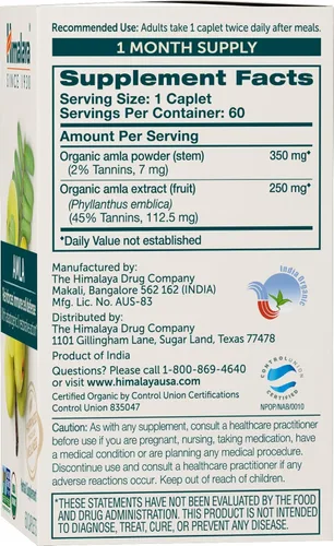Miniatura 2 de Himalaya Antioxidante natural orgánico Amla para apoyo inmunológico, 60 cápsulas, suministro de 1 mes