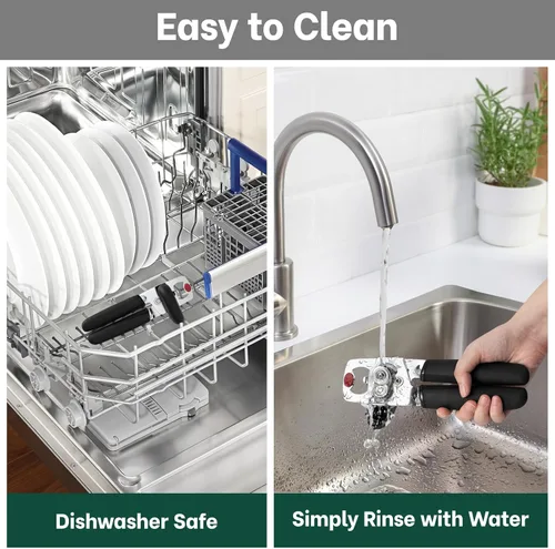 Miniatura 8 de Beneno Abrelatas manual resistente con tapa magnética levantador y abridor de botellas, abrelatas manual con agarre ergonómico suave, perilla