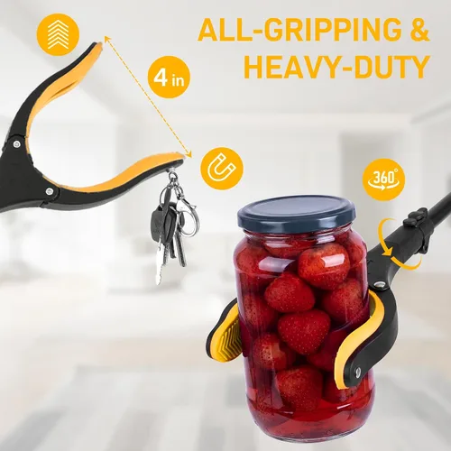 Miniatura 3 de GrabRunner - Herramienta de agarre plegable de 32 pulgadas con calzador, herramienta giratoria de 360° con imán fuerte, agarradores para personas