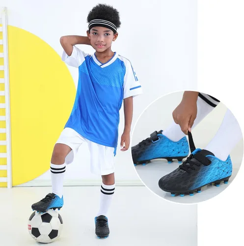 Miniatura 3 de Brooman - Tenis de fútbol, exteriores y atletismo para niñas o niños, con tacos, firmes sobre el suelo
