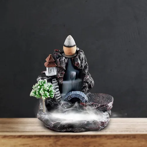 Miniatura 9 de Quemador de incienso de reflujo en cascada, soporte de incienso de reflujo, soporte de incienso de torre de montaña, adorno de aromaterapia