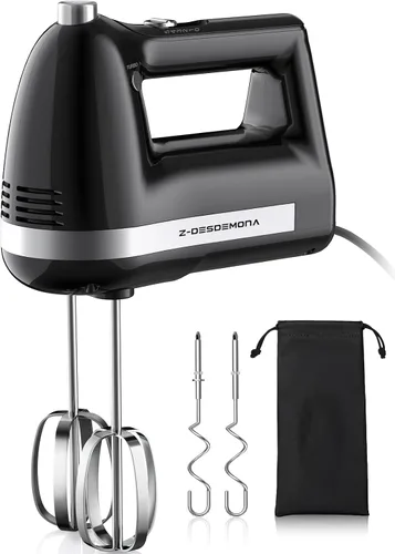 Miniatura 9 de Mezclador de Mano Eléctrico, Mezclador de Mano Potente de 300W Eléctrico de Mano con Batidores 304, Gancho de Masa, Mezclador de Mano con Turbo