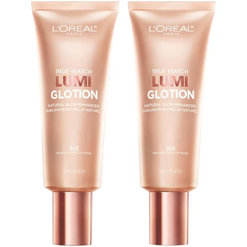 Miniatura 21 de L'Oréal Paris Maquillaje True Match Lumi Glotion, Potenciador de brillo natural, Iluminador resaltador, Gotas bronceadoras para un brillo bañado por