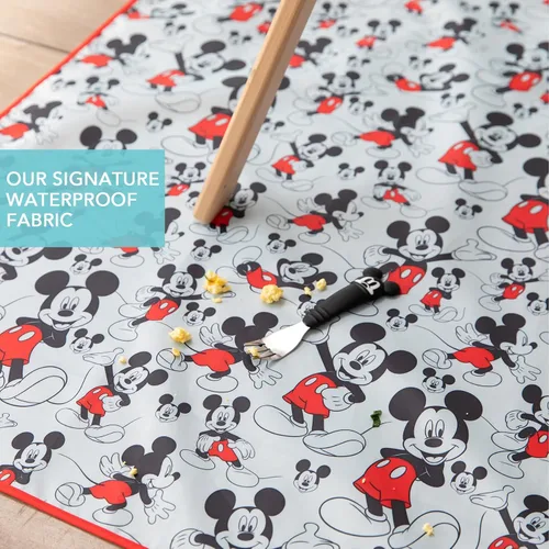 Miniatura 3 de Bumkins Disney Baby Alfombrilla Antiderrames para Debajo de la Silla Alta, Alfombrilla para Bebés y Niños Pequeños, Tela Reutilizable Impermeable