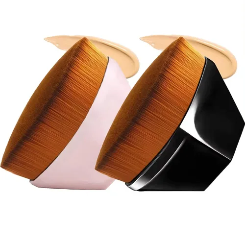 Miniatura 4 de Brochas de maquillaje, cepillo mágico de maquillaje facial, cepillo de maquillaje plano de alta densidad para polvo impecable, mezcla de cosméticos
