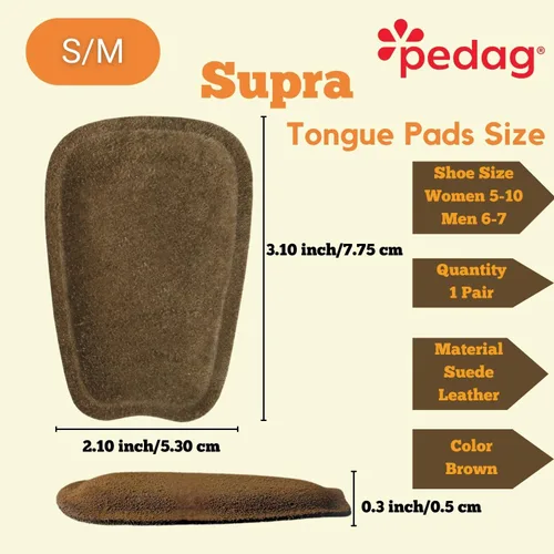 Miniatura 12 de pedag Supra Almohadillas de lengua alemanas hechas a mano Cuero de gamuza suave y acolchado de espuma viscoelástica para zapatos Resuelve
