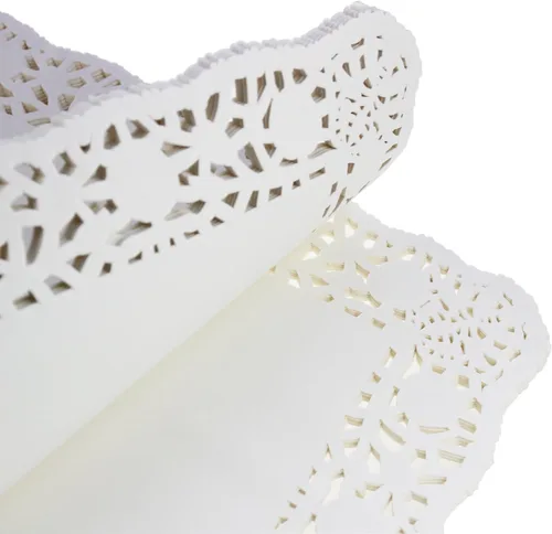 Miniatura 3 de LJY 100 piezas de papel rectangulares de encaje blanco bloc almohadillas de embalaje para decoración de vajilla de boda (10.5 x 14.5 pulgadas)