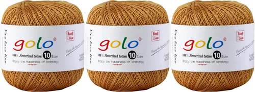Miniatura 99 de Golo - Bolas de hilo para crochet de algodón tamaño 10, color algodón para crochet D-Fresa D078-fresa
