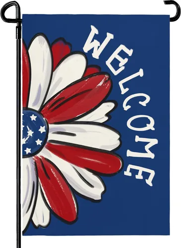 Miniatura 51 de Bandera de jardín floral de verano (bandera de jardín de águila del 4 de julio)