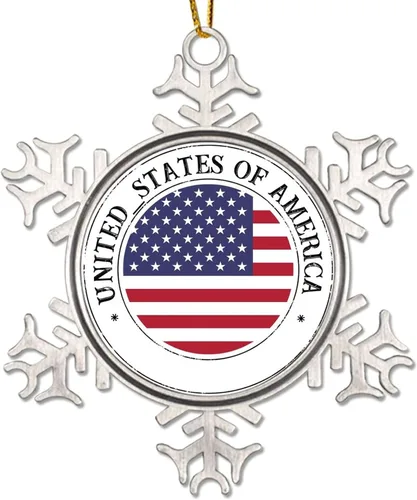 Miniatura 10 de Bandera de Argelia, adorno de Navidad para niños, bandera nacional, silueta de Argelia, decoración de Navidad, copo de nieve, adorno de metal
