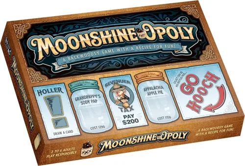Late for The Sky Moonshine-OPOLY - Juego de mesa para adultos, juego de comercio de propiedades para fiestas, 2-6 jugadores, tema de bebida Opoly,