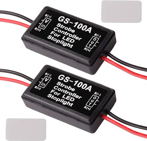 Miniatura 7 de Kinstecks Módulo estroboscópico de luz de freno, luz de freno, luz estroboscópica, 2 unidades, para motocicletas, coches, camiones (solo para LEDs)
