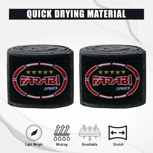 Miniatura 6 de FARABI - Vendas de mano de boxeo para niños, 8.2 ft, vendas de mano junior, envolturas de mano para boxeo, Muay Thai, MMA Boxeo, vendas de mano