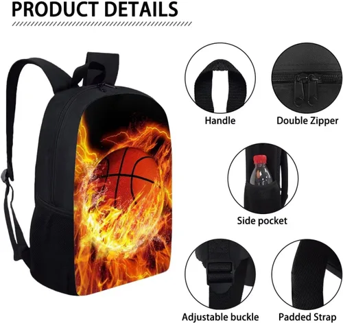 Miniatura 67 de HUGS IDEA Los animales frescos 3D niños escuela libro bolsa niños impresión mochilas, Baloncesto, Moderno