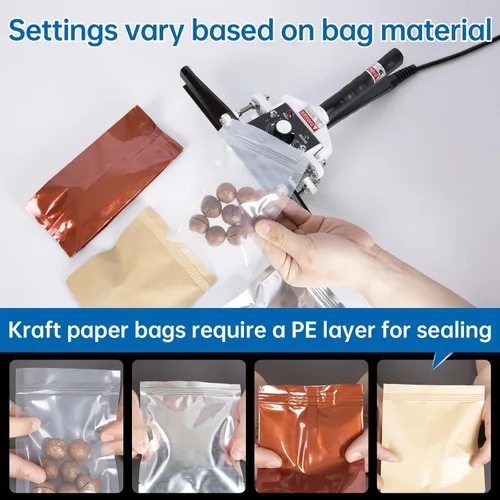 Miniatura 3 de Máquina selladora térmica portátil de mano R-PACK FKR-200, 8 pulgadas, para bolsa de aluminio, bolsa de Kraft, Mylar