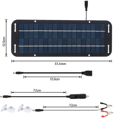 Miniatura 2 de Panel de carga solar, 60 W 12 V Panel solar portátil cargador de panel solar para caravana coche furgoneta barco