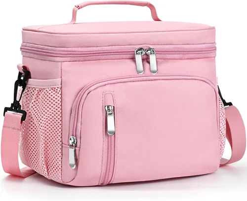 Miniatura 29 de Lonchera para Hombres, Bolsa de Almuerzo con Doble Aislamiento Reutilizable a Prueba de Fugas Bolsa Refrigeradora Portátil Bolsa de Comida para Negro