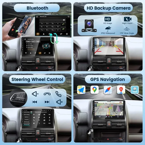Miniatura 6 de Radio Estéreo de Coche con Audio HiFi para Honda CRV 2002-2006, Pantalla Táctil HD de 9 Pulgadas Android 13 GPS WiFi Bluetooth FM/RDS Cámara