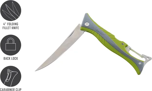Miniatura 3 de Smith's RegalRiver - Cuchillo de filete flexible plegable de 4 pulgadas - Verde - Hoja de bloqueo de acero inoxidable - Cuchillo de bolsillo