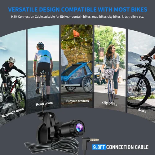 Miniatura 6 de PARKVISION Cámara de Vista Trasera para Bicicleta, Monitor de 4.3'' 1080P con Protector Solar, Batería de 8000mAh, Grabación en Bucle, Tarjeta TF