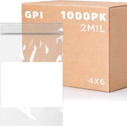 Miniatura 39 de GPI Caja de 1000 bolsas de plástico transparente recerrable con cremallera de 3" x 4" - A granel de 2 mil de grosor, bolsitas de poli fuertes