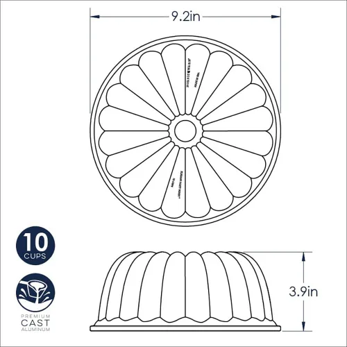 Miniatura 4 de Nordic Ware Elegant Party Molde de tubo tipo bundt, 22.3 cm x 9.3 cm, dorado