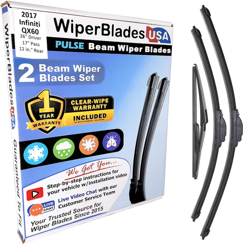 Miniatura 282 de WiperBladesUSA Juego de escobillas limpiaparabrisas con garantía de 1 año compatible con Infiniti M30 1990 (Juego de 2) Escobillas Pulsantes