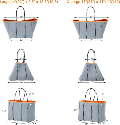 Miniatura 4 de QOGiR Bolsa de playa multiusos de neopreno con bolsillo interior con cierre de cremallera