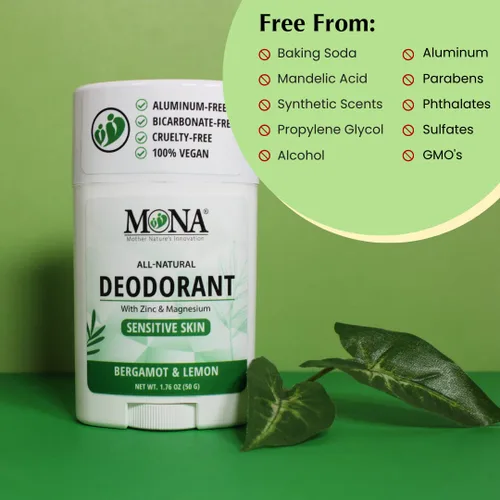 Miniatura 6 de MONA BRANDS - Desodorante natural para mujeres y hombres Para pieles sensibles Sin aluminio ni bicarbonato de sodio (BERGAMOT LIMON 1.76 Oz)