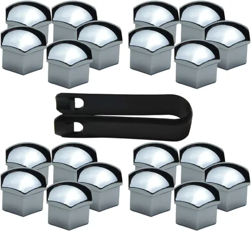 Miniatura 4 de Tapas de tuercas de rueda de 0.71 pulgadas compatibles con Audi BMW Mercedes con herramienta de extracción, 20 unidades (gris)