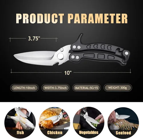 Miniatura 3 de DRAGON RIOT Tijeras para Aves de Corral de Servicio Pesado - Tijeras de Cocina Imprescindibles para Cortar Pollo y Carne - Aptas para Lavavajillas