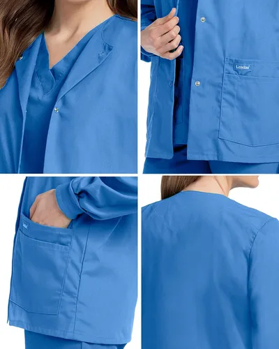Miniatura 4 de Landau Essentials - Chaqueta de ajuste relajado de 4 bolsillos a presión frontal para mujer 7525