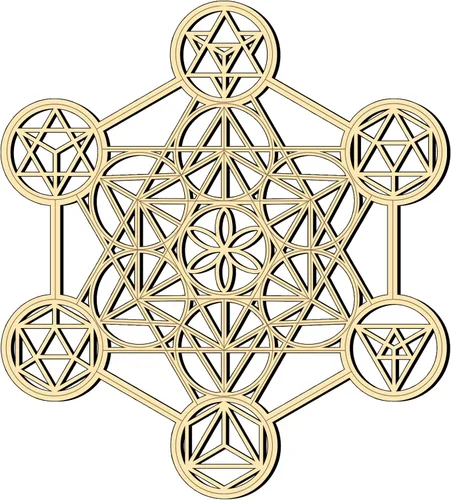 Bnesi Arte de pared con cubo de Metatron de 11.8 pulgadas, geometría sagrada, cuadrícula de cristal, geometría sagrada, decoración de pared (cubo de