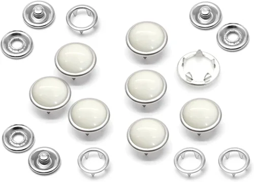 Miniatura 28 de CRAFTMEMORE 20 juegos de botones de perlas negras de 0.25 pulgadas (0.413 in) para camisa occidental (negro)