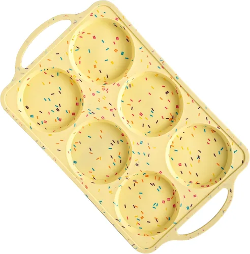 Miniatura 11 de BAKE BOSS Molde de Silicona Confetti para Muffins Jumbo de 6 Cavidades–Moldes Antiadherentes para Cupcakes para Hornear, Moldes de Silicona Grandes