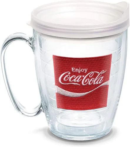 Miniatura 17 de Tervis Coca-Cola - Vaso térmico Coke Enjoy con emblema y tapa roja, 16 onzas, transparente