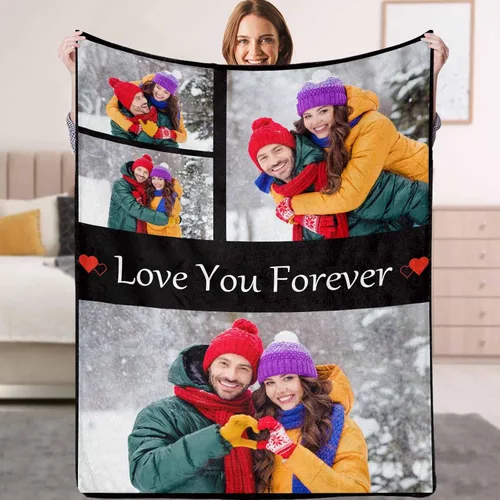Miniatura 10 de Manta personalizada con foto, manta personalizada con imagen, regalos personalizados para pareja, mamá, papá, novia, novio, amigo, cumpleaños, 10