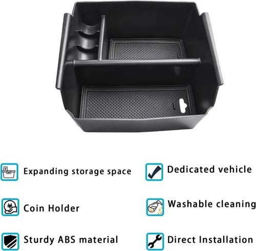 Miniatura 5 de EDBETOS Bandeja organizadora de consola central compatible con Jeep Wrangler JK/JKU 2011-2018 Rubicon Sport Sahara Accesorios Reposabrazos Guantera
